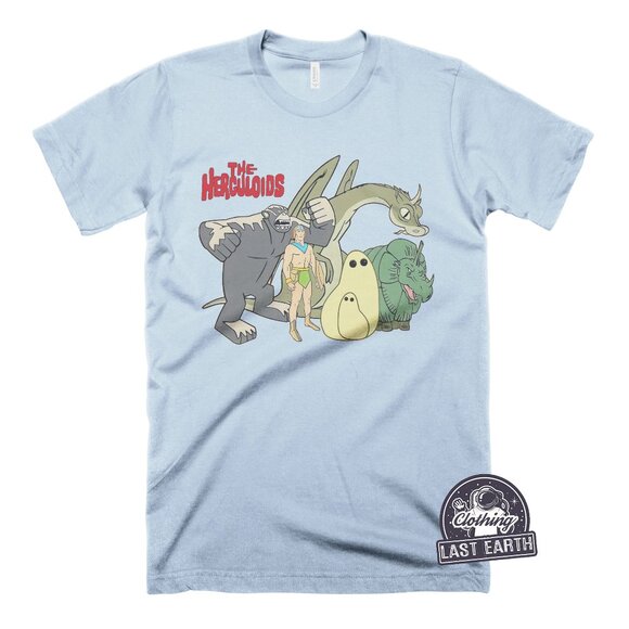The Herculoids T-Shirt Vintage Cartoon Shirt Nostalgic Graphic Tee Retro Cartoon - Picture 1 of 2